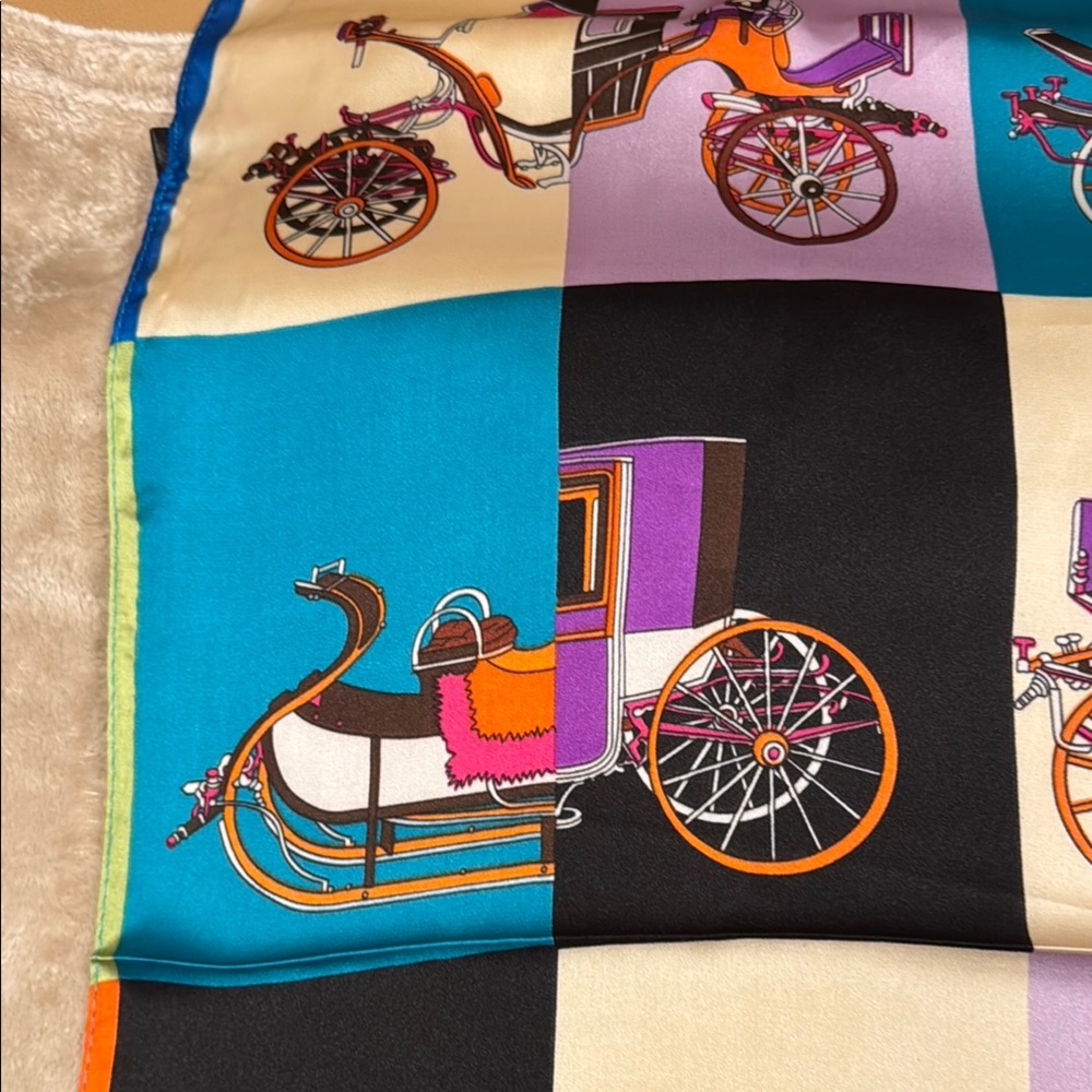 Colorful Carriage Print Scarf - Picture 3 of 7